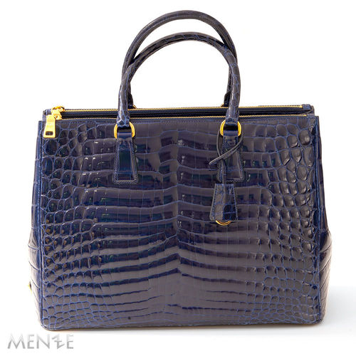 PRADA Handtasche Tasche Galleria BN1786 Royal Blue Crocodile / Krokodil Leder Gold 12/2013 (22464)