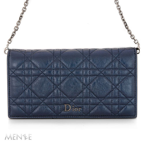 Christian Dior Clutch Lady D Wal Calfskin Handtasche / Bag Leder Blau (22582)